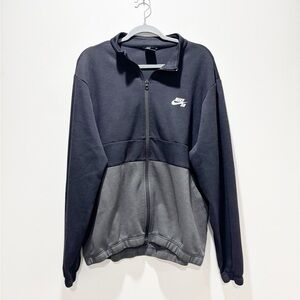 Nike Two-Tone Black and Gray Zip-Up SB Dry Track Jacket Size XL Casual